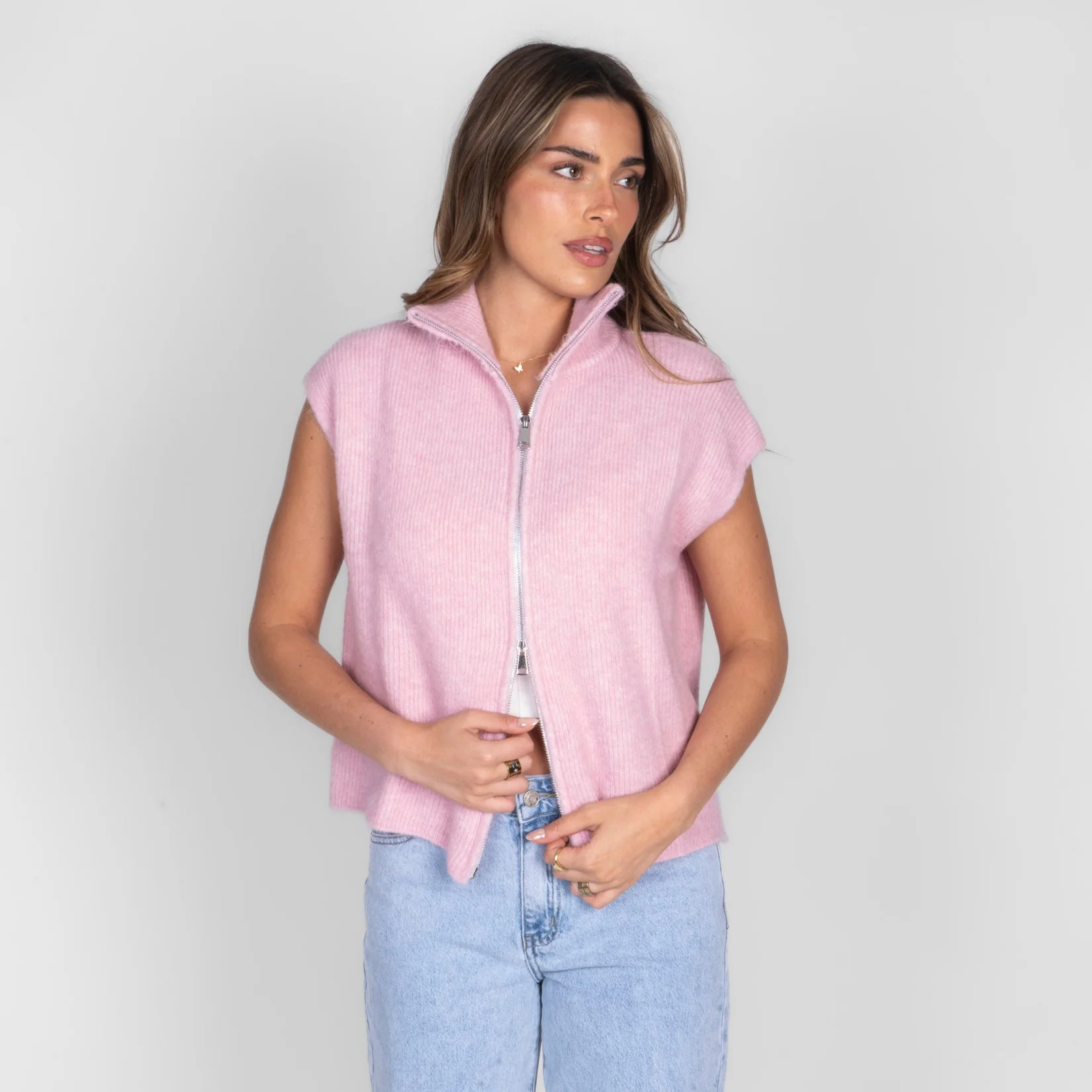 Oversized Zip Strickweste - Image 18