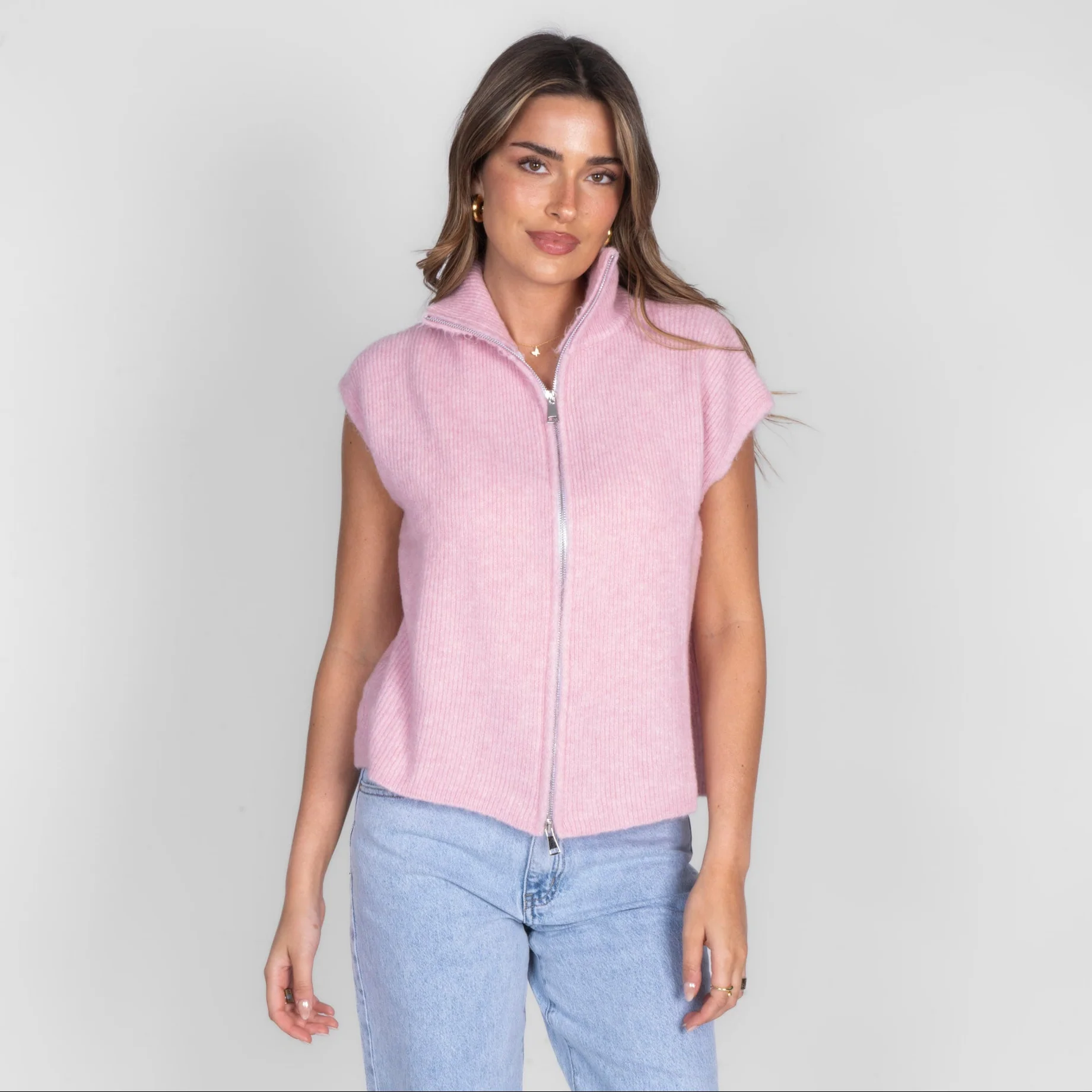 Oversized Zip Strickweste - Image 19