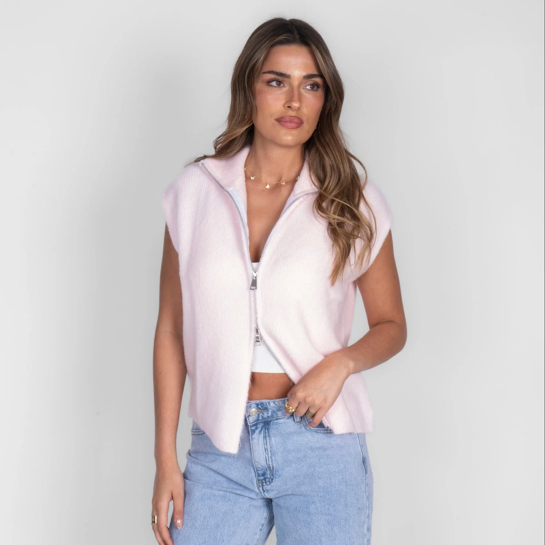 Oversized Zip Strickweste - Image 29