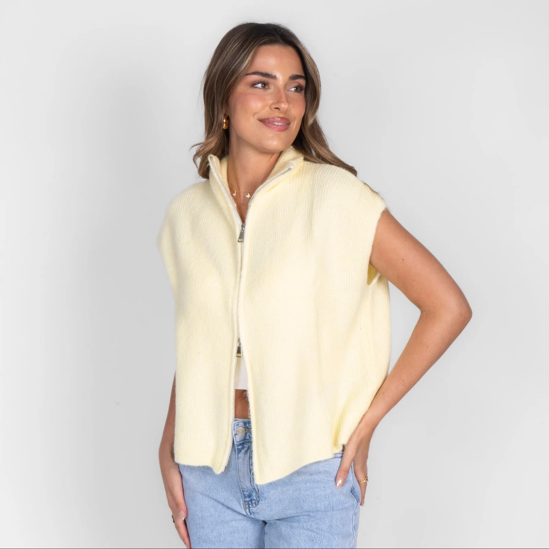 Oversized Zip Strickweste - Image 33