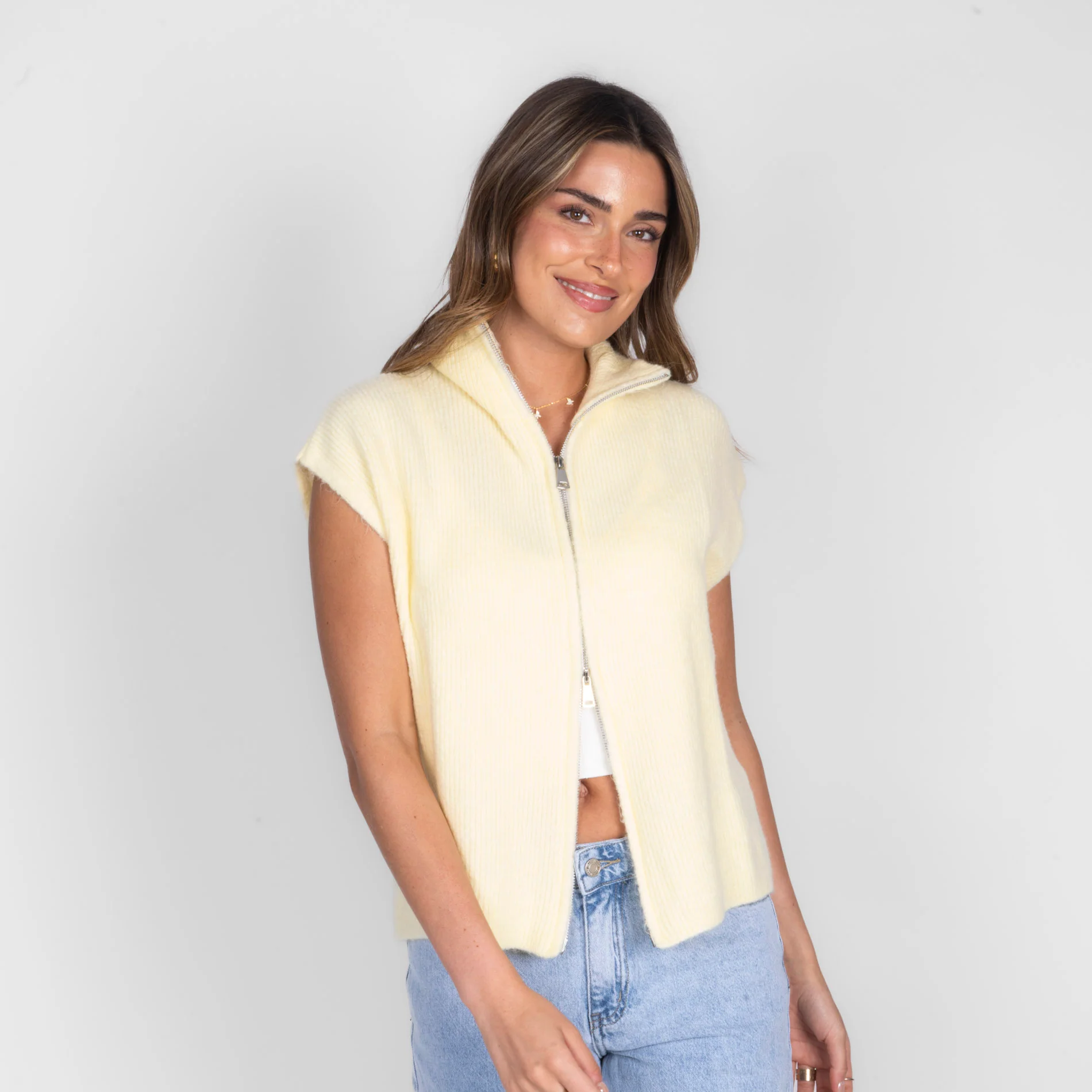 Oversized Zip Strickweste - Image 34