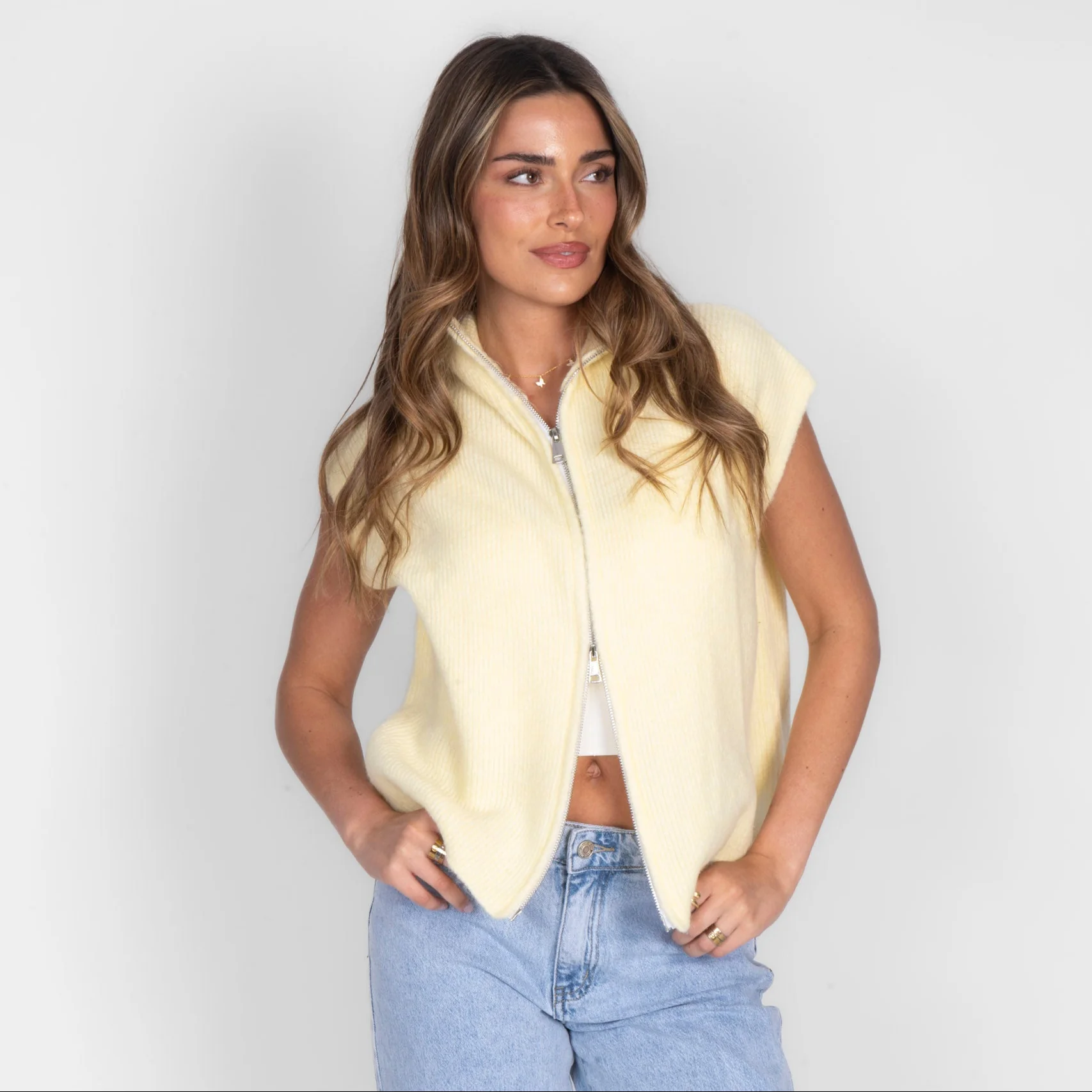 Oversized Zip Strickweste - Image 35