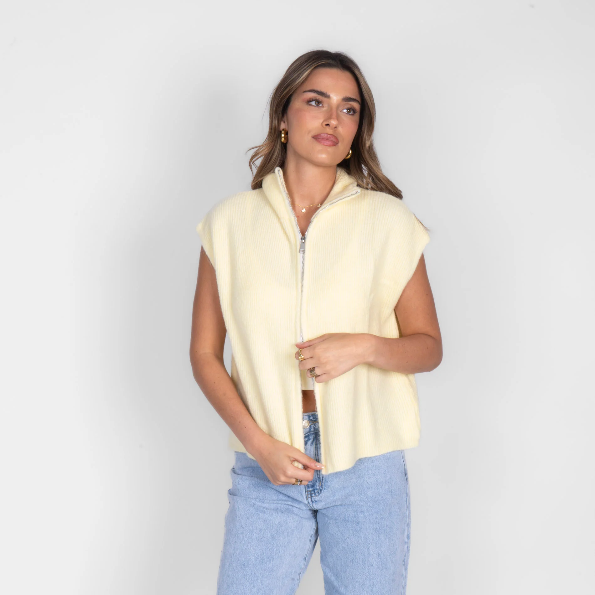 Oversized Zip Strickweste - Image 36