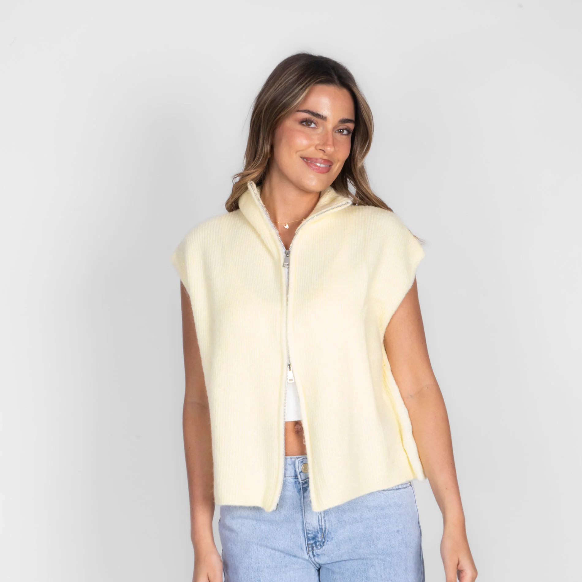 Oversized Zip Strickweste - Image 37