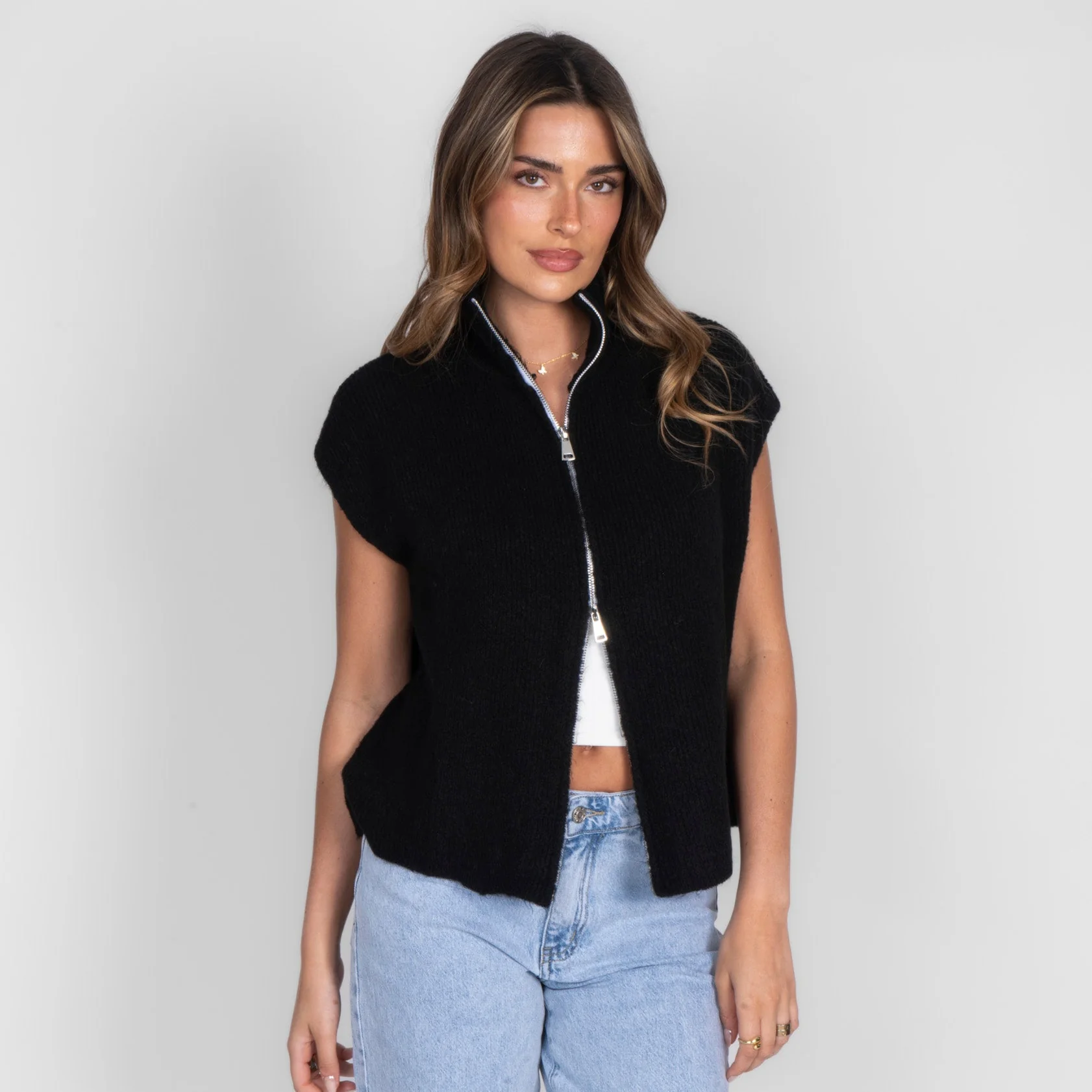 Oversized Zip Strickweste - Image 39