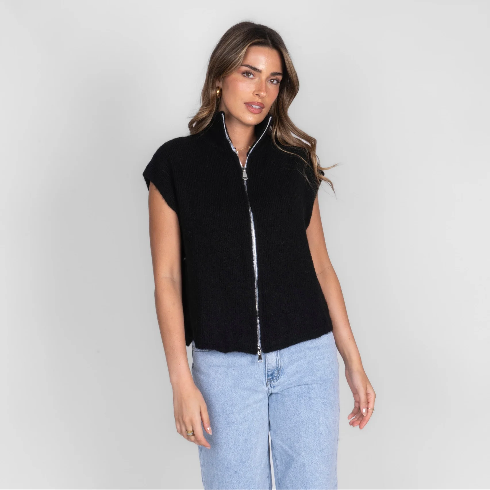 Oversized Zip Strickweste - Image 41