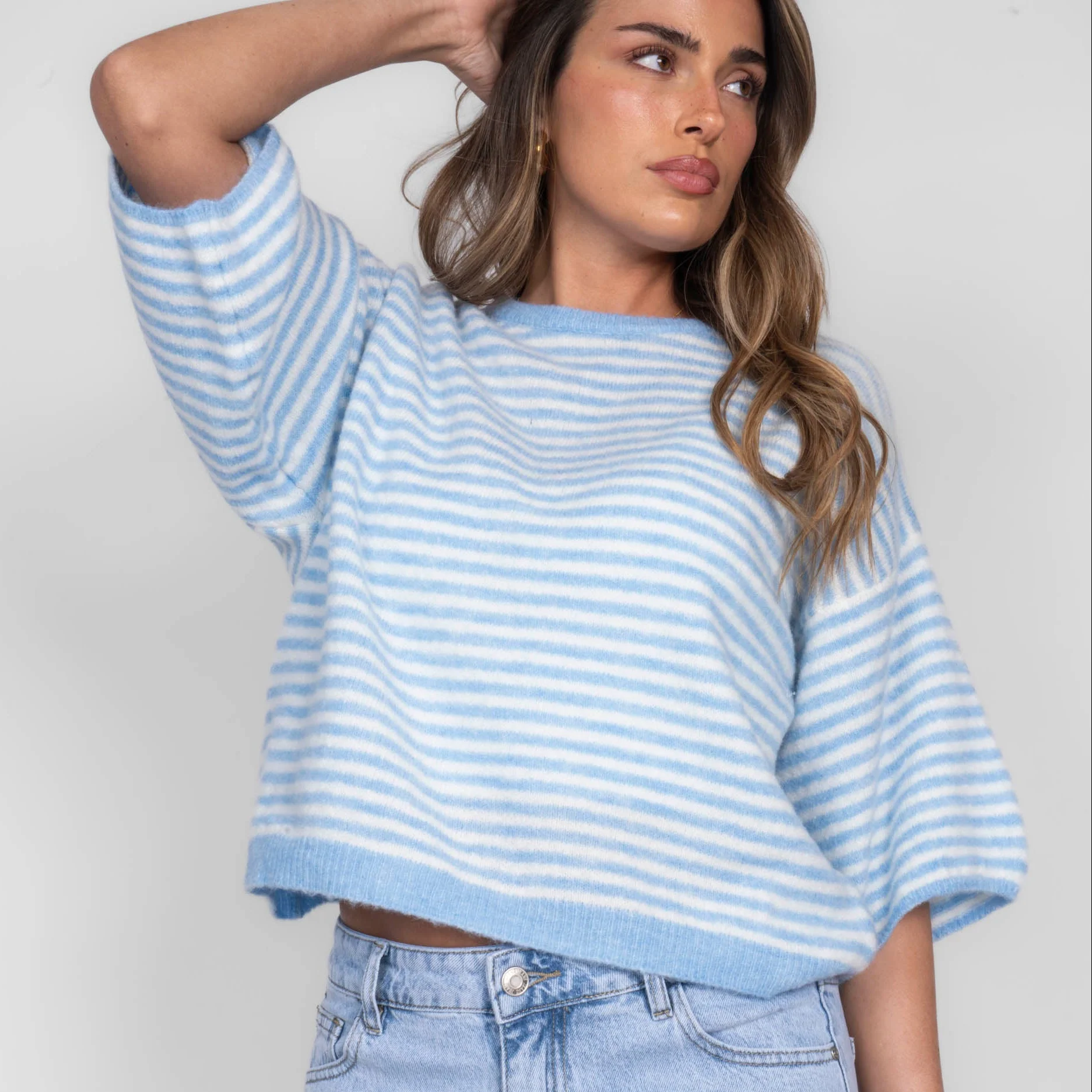 Soft Stripe Knit T-Shirt - Image 13