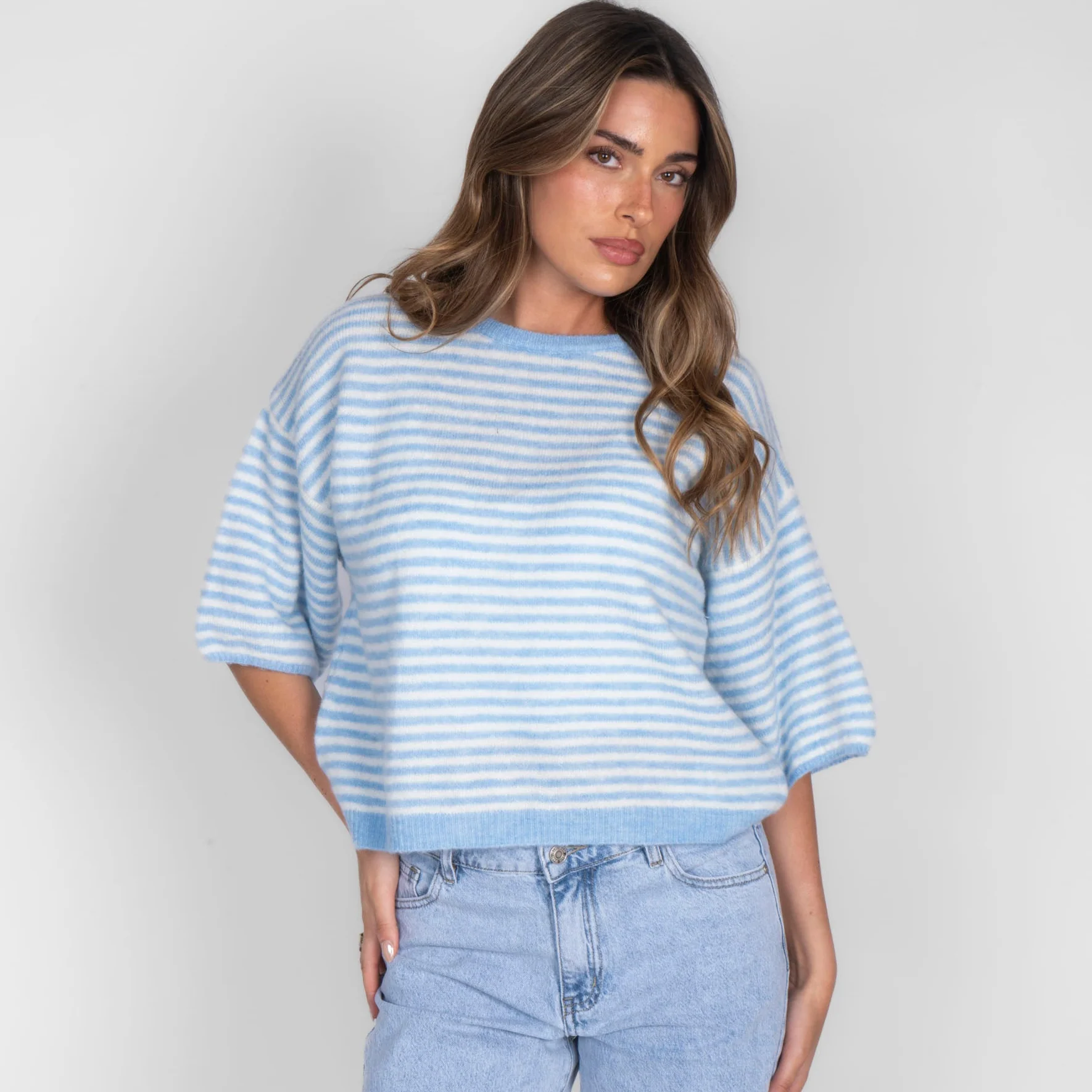 Soft Stripe Knit T-Shirt - Image 14