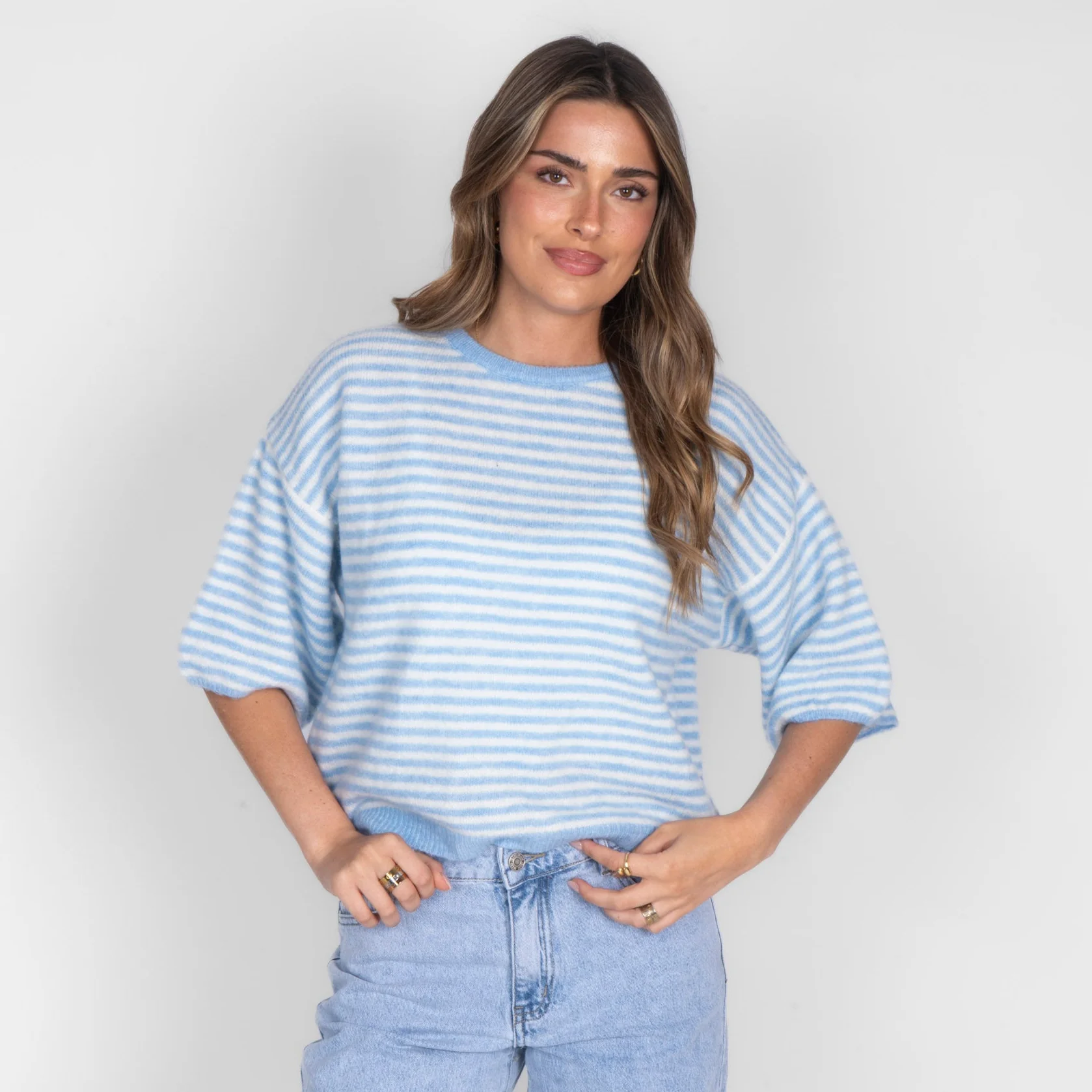 Soft Stripe Knit T-Shirt - Image 15
