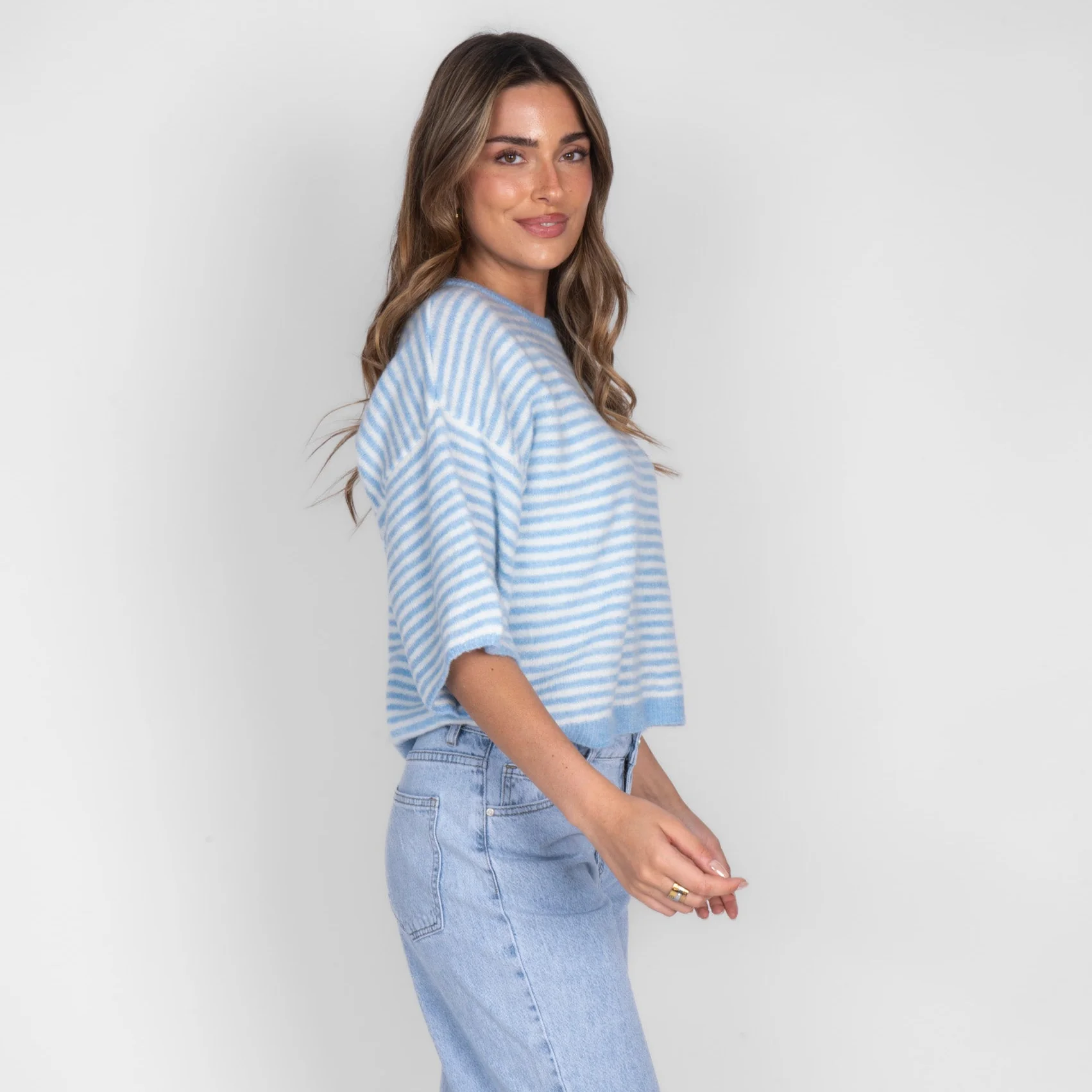 Soft Stripe Knit T-Shirt - Image 16