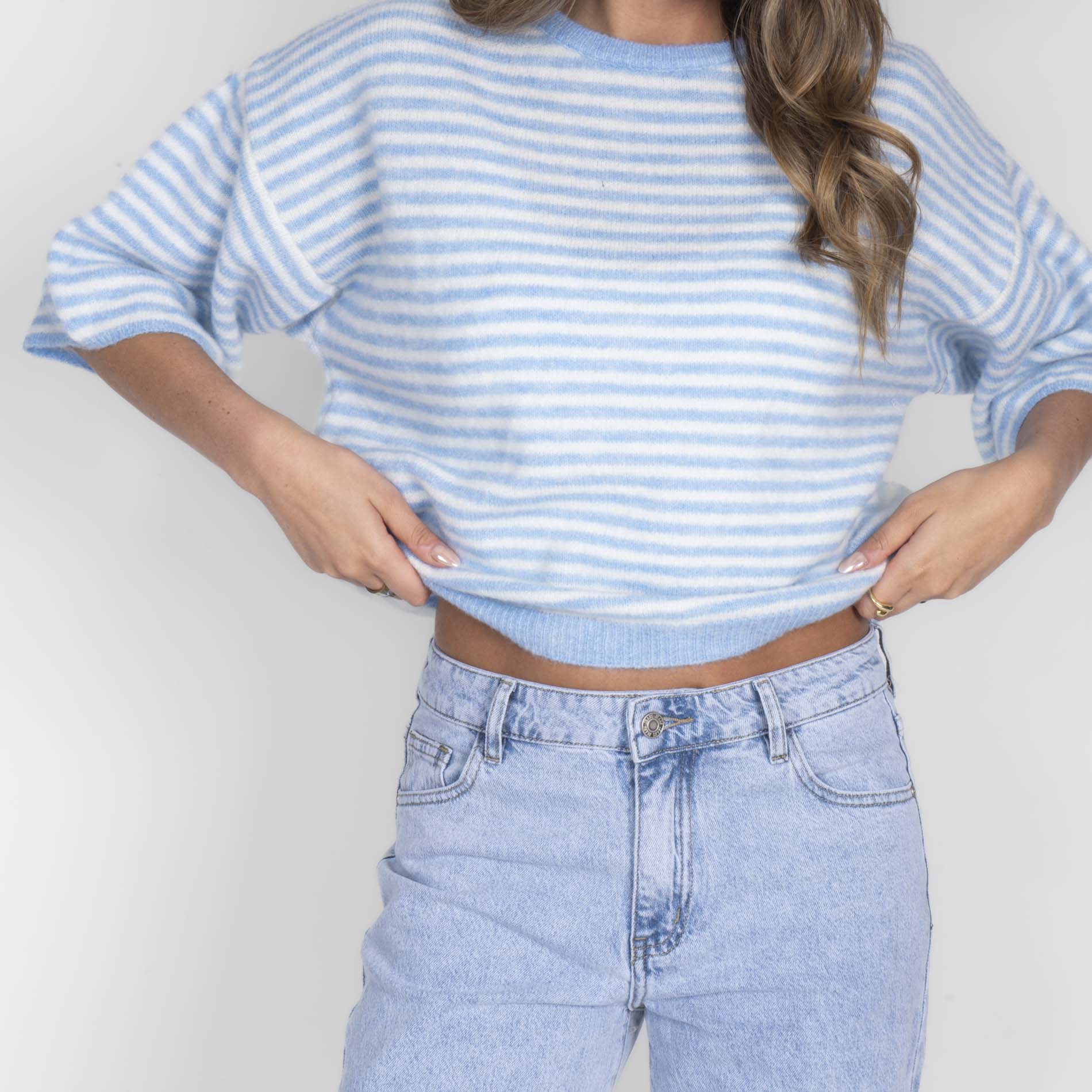 Soft Stripe Knit T-Shirt - Image 17