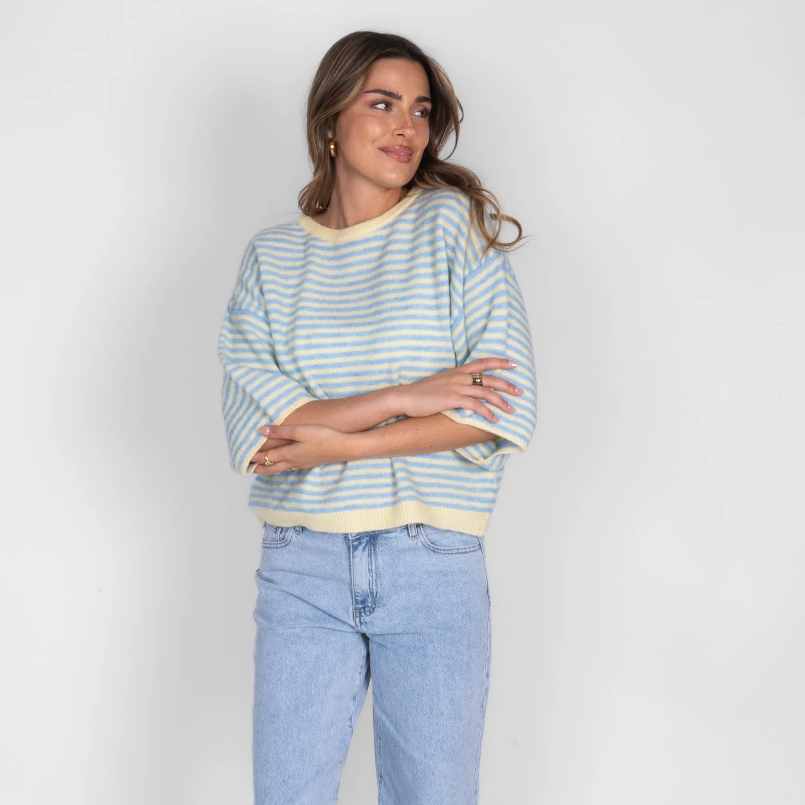 Soft Stripe Knit T-Shirt - Image 2