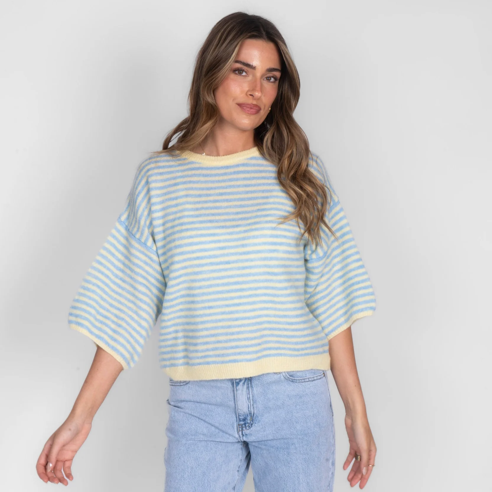 Soft Stripe Knit T-Shirt - Image 3