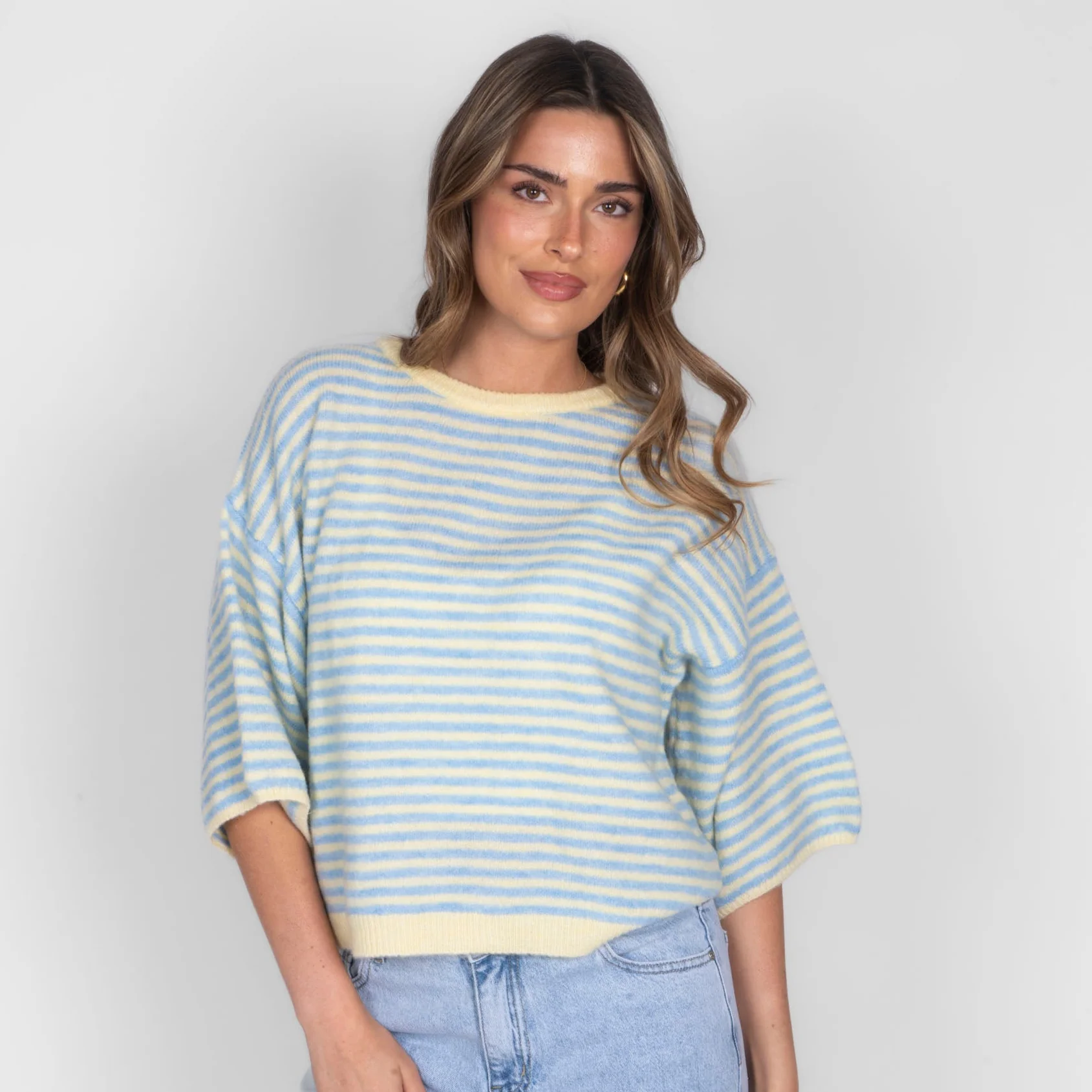 Soft Stripe Knit T-Shirt - Image 5