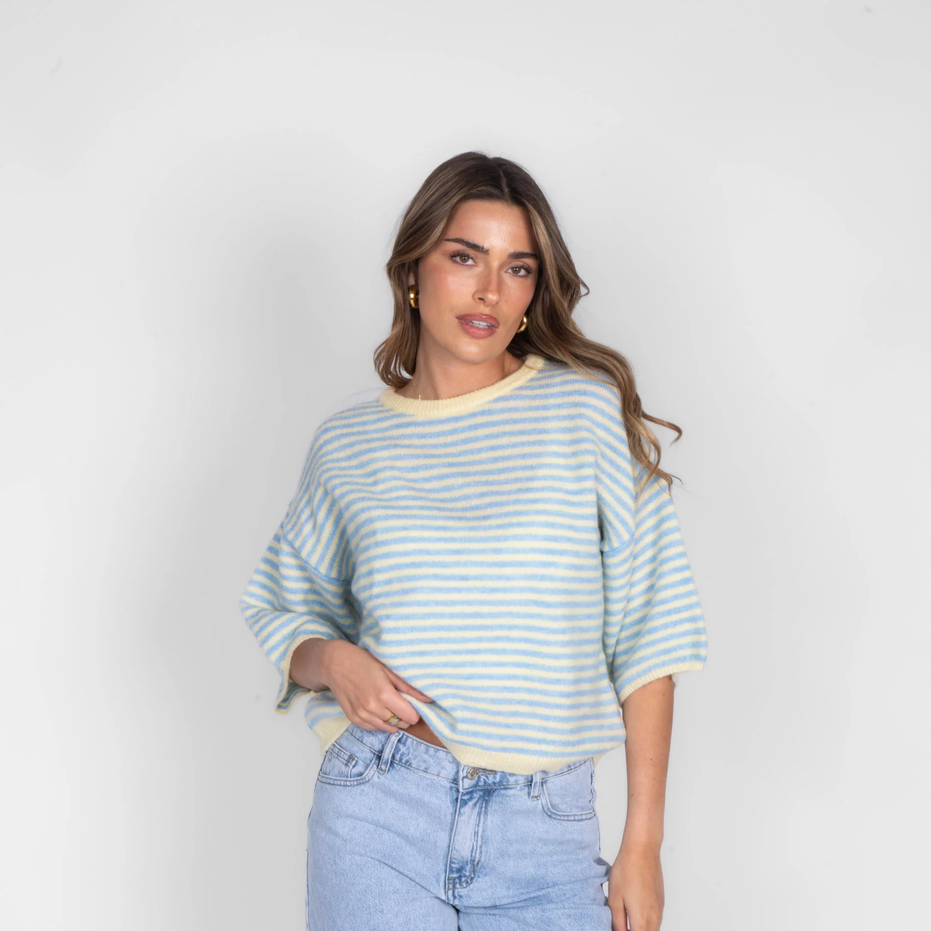 Soft Stripe Knit T-Shirt - Image 6