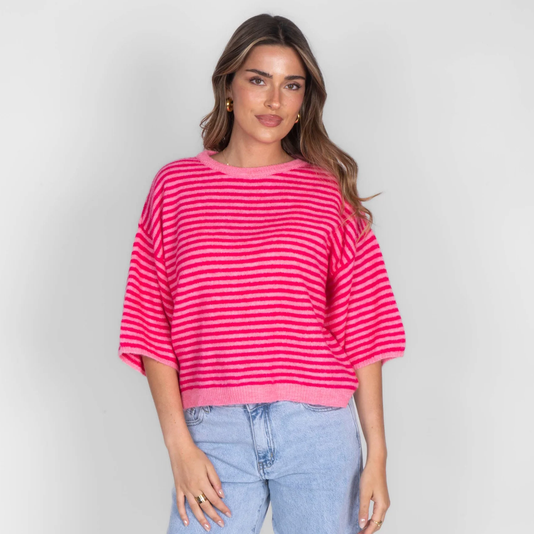 Soft Stripe Knit T-Shirt - Image 7