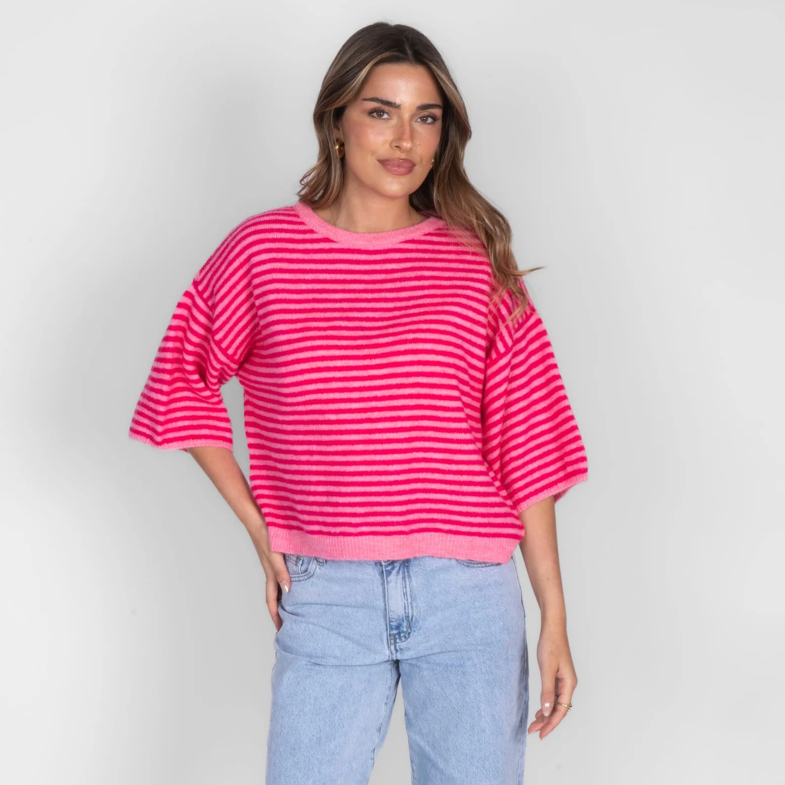 Soft Stripe Knit T-Shirt - Image 8