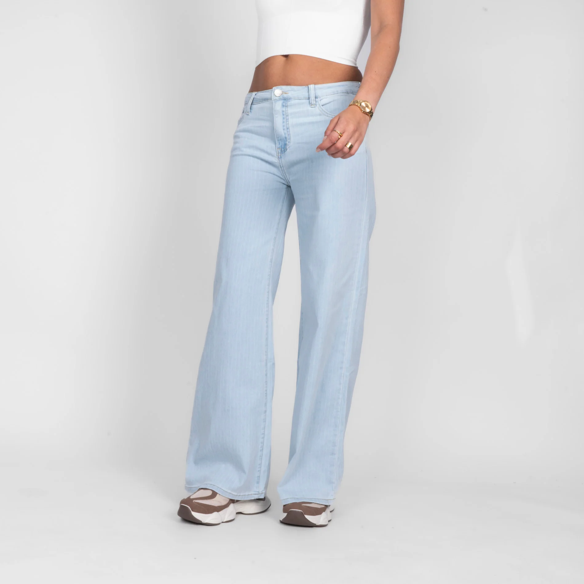 Soft Stripe Straight Jeans - Image 2