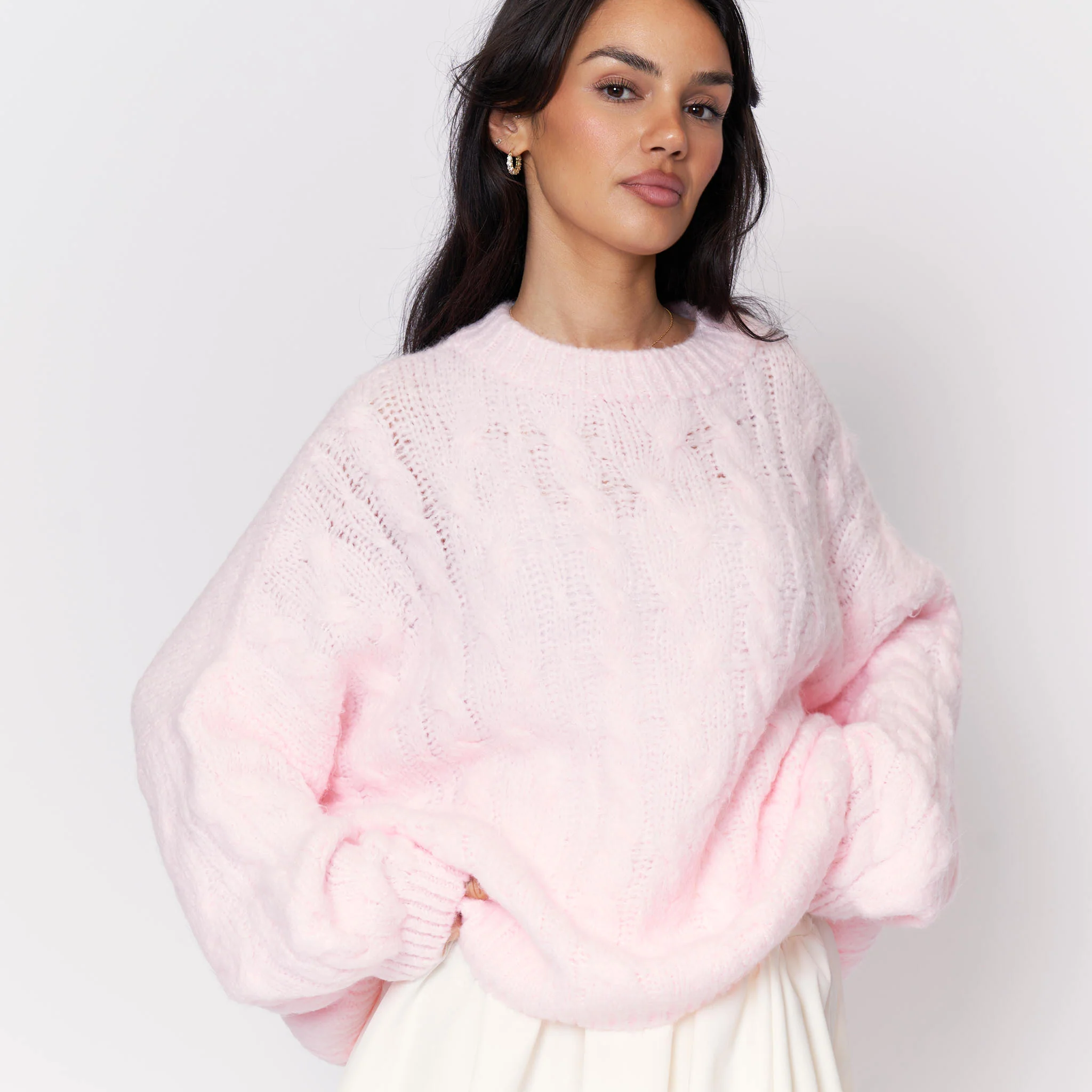 Softer Oversize Pullover mit Zopfmuster - Image 13