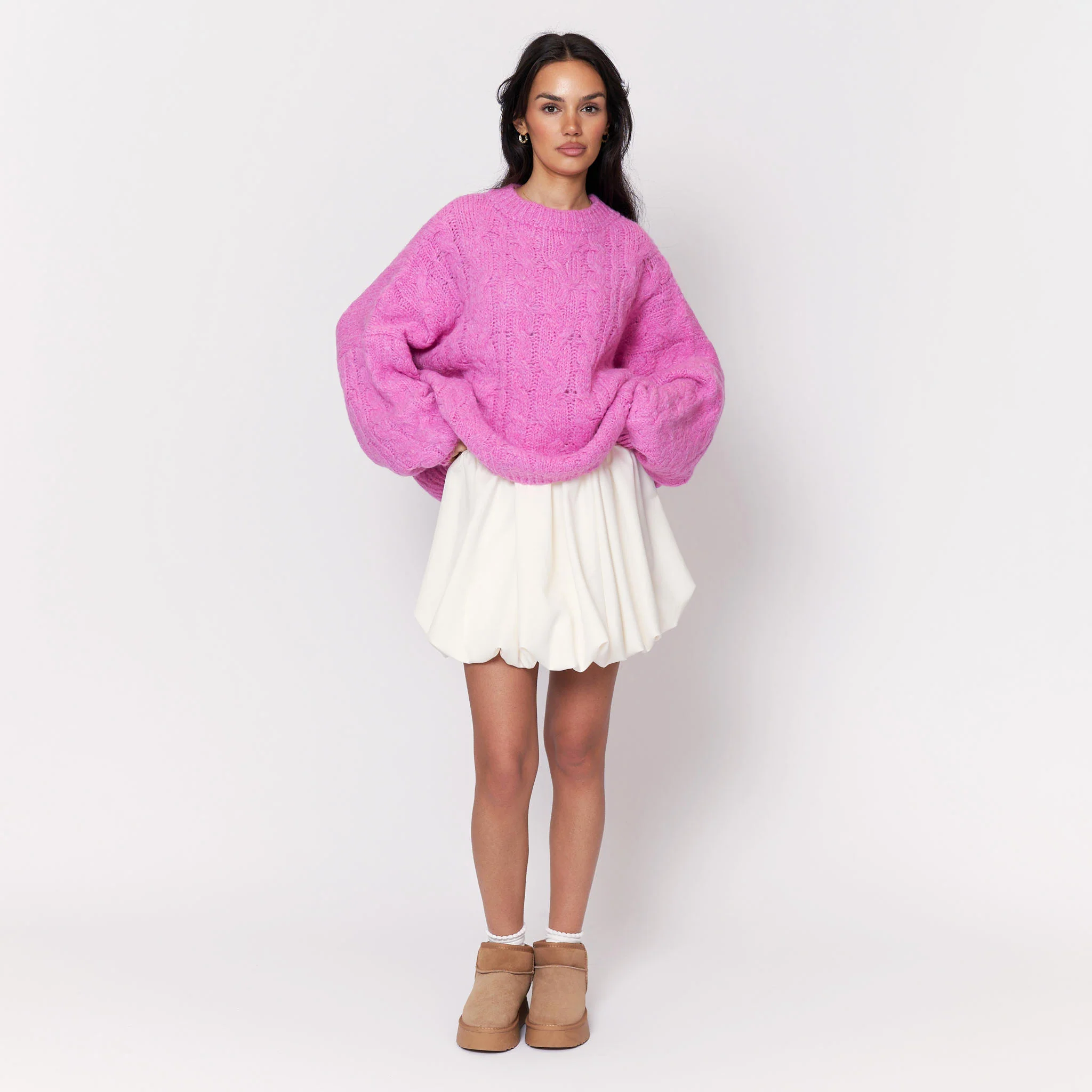 Softer Oversize Pullover mit Zopfmuster - Image 19
