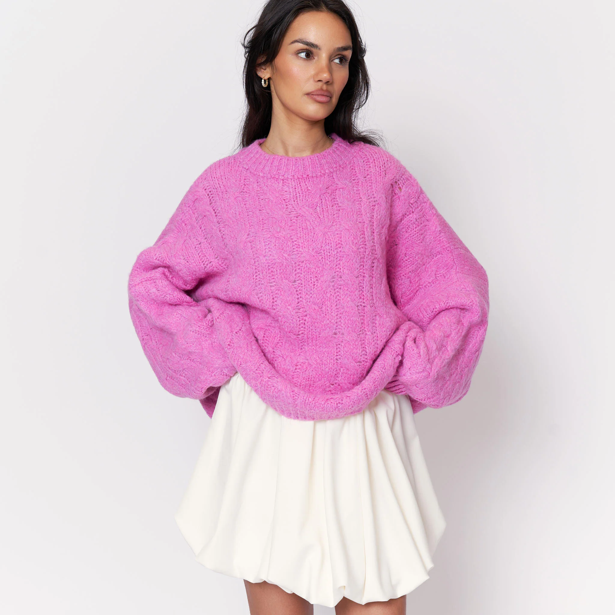 Softer Oversize Pullover mit Zopfmuster - Image 21