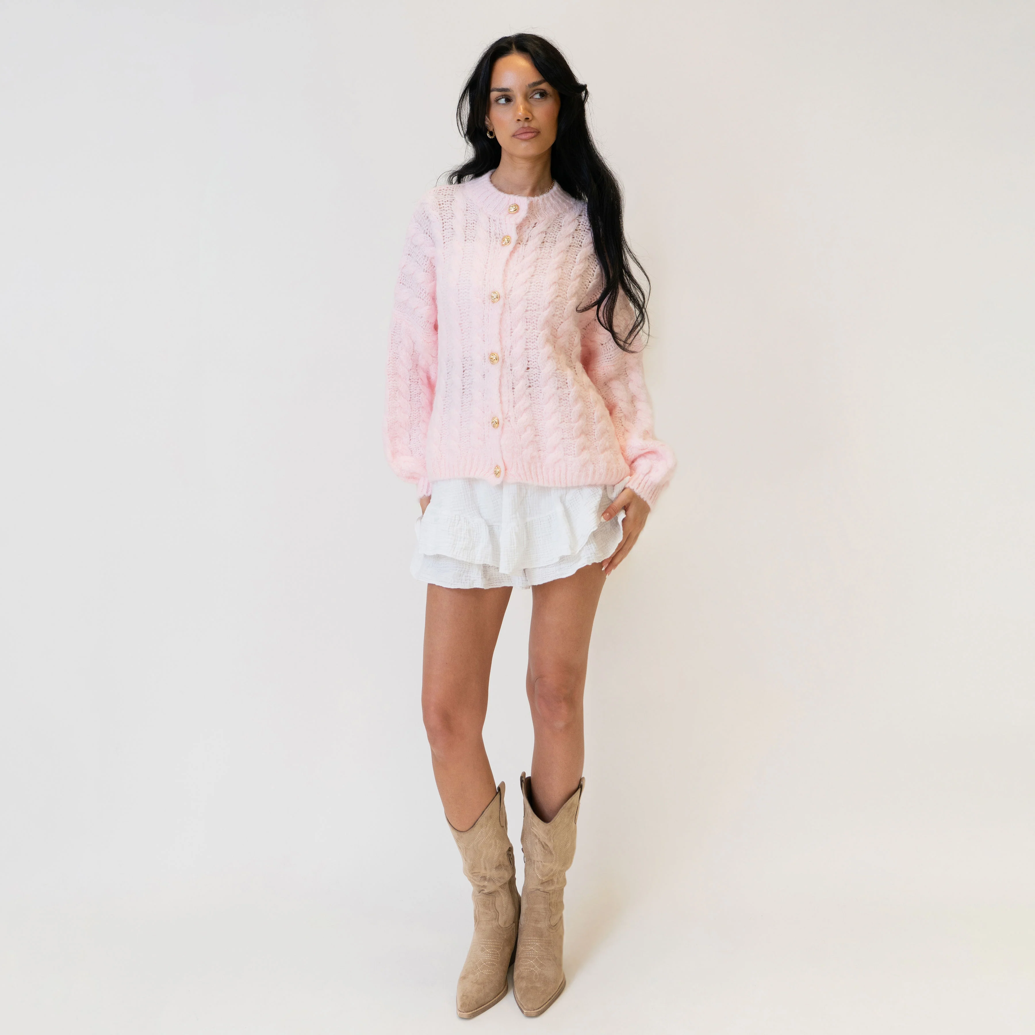 Short Oversize Zopfmuster Cardigan - Image 7
