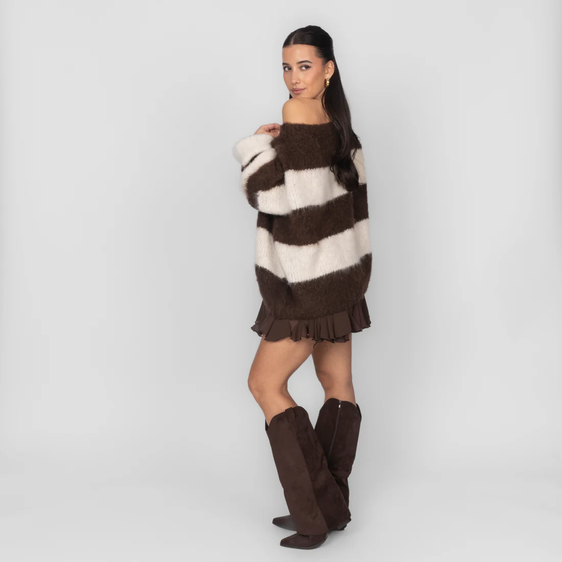 Ultra-Soft Off-Shoulder Stripe Knit - Image 6